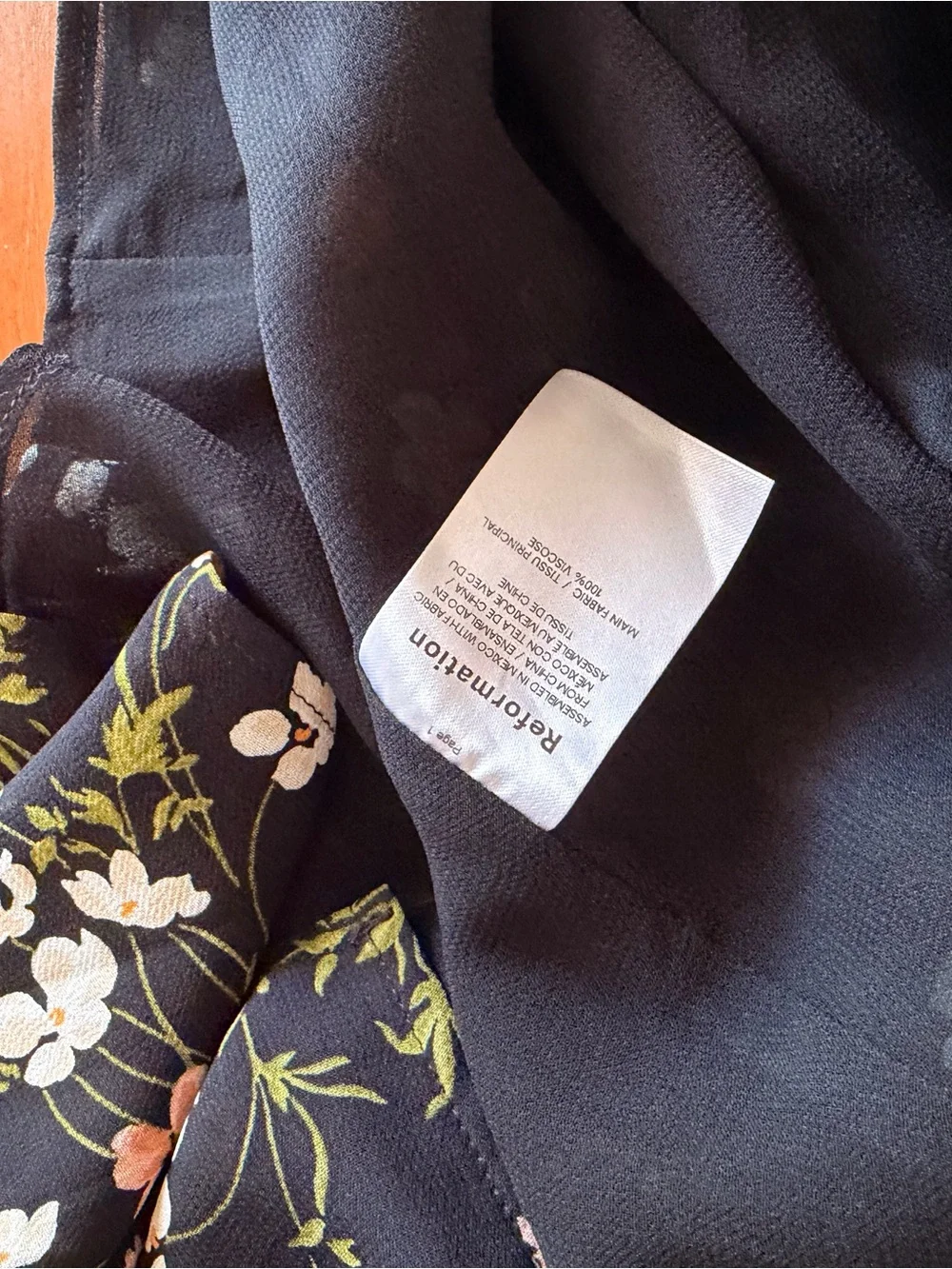 Reformation Black Floral Tie-Shoulder Midi Dress - Picture 6 of 6